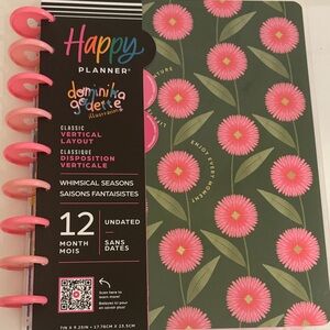 Happy Planner Undated with Pink and Green Floral Design